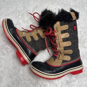 Sorel Joan of Arctic Tweed Faux-Fur Winter Boots Size 6